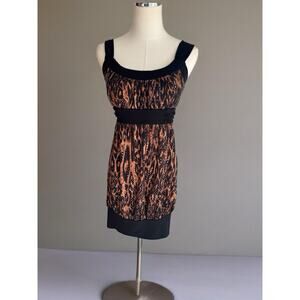 Vintage La Belle Tank Dress Med Animal Print Sequin Stretch Y2K Jersey Shore0